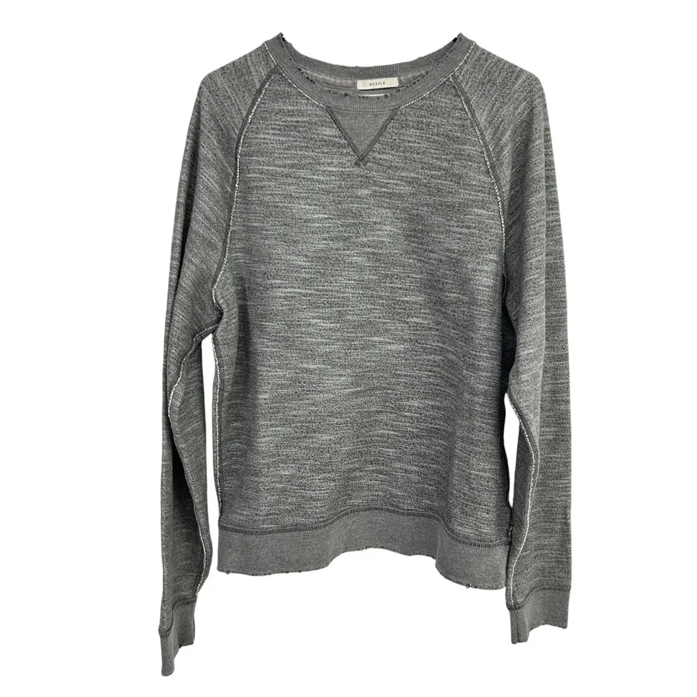 Abercrombie Muscle Inside Out Sweatshirt Large Gray Reverse Seam Y2K Mallcore